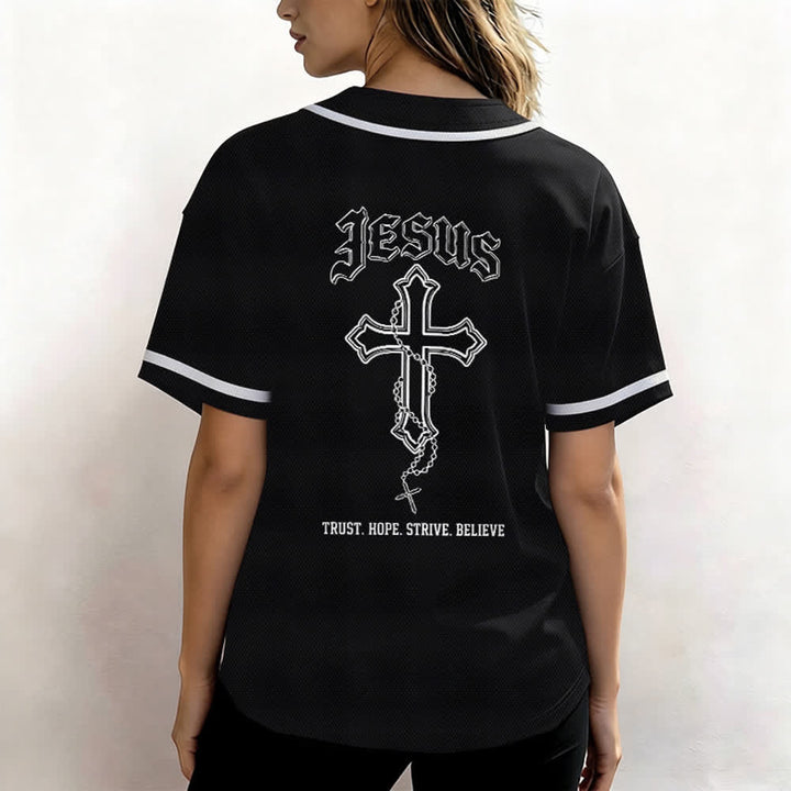 Christianartworkshop Trust Hope Strive Believe All In God's Hands Faith Motif Maglia da baseball unisex - image 13