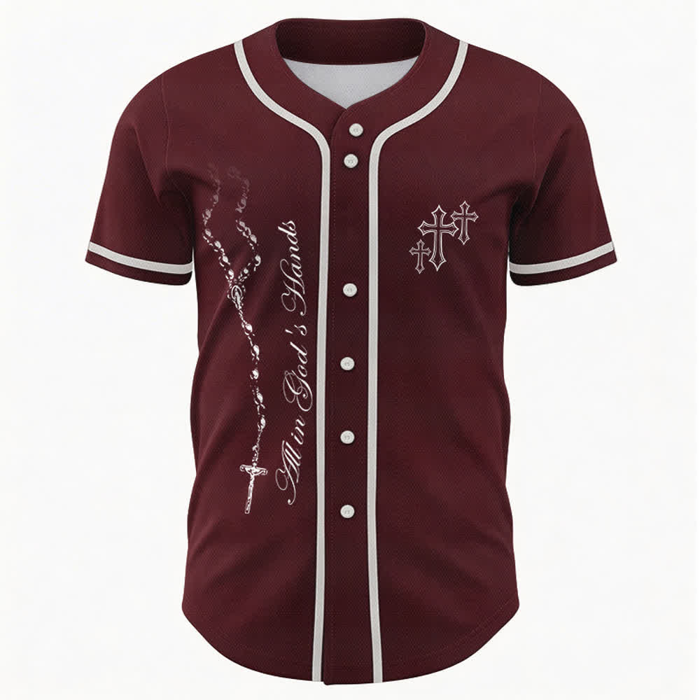Christianartworkshop Trust Hope Strive Believe All In God's Hands Faith Motif Maglia da baseball unisex - image 1