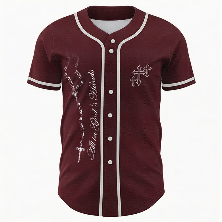 Christianartworkshop Trust Hope Strive Believe All In God's Hands Faith Motif Maglia da baseball unisex - image 1