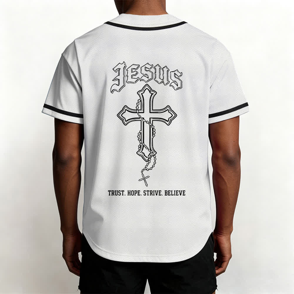 Christianartworkshop Trust Hope Strive Believe All In God's Hands Faith Motif Maglia da baseball unisex - image 18