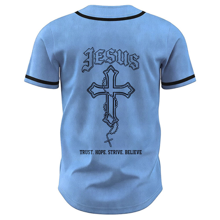 Christianartworkshop Trust Hope Strive Believe All In God's Hands Faith Motif Maglia da baseball unisex - image 37