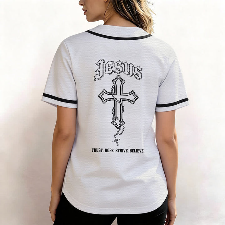 Christianartworkshop Trust Hope Strive Believe All In God's Hands Faith Motif Maglia da baseball unisex - image 20