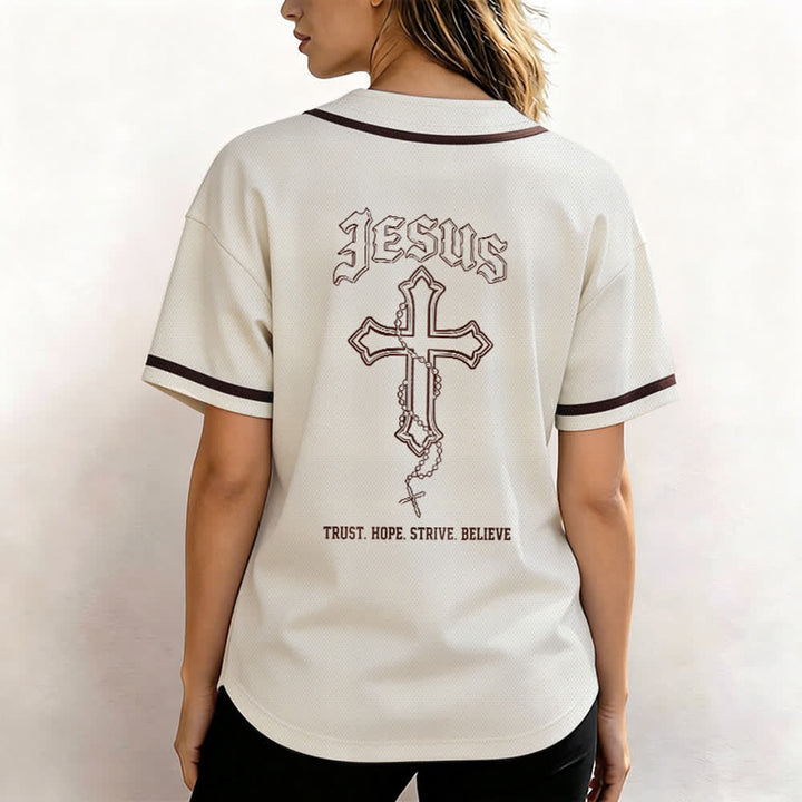 Christianartworkshop Trust Hope Strive Believe All In God's Hands Faith Motif Maglia da baseball unisex - image 34