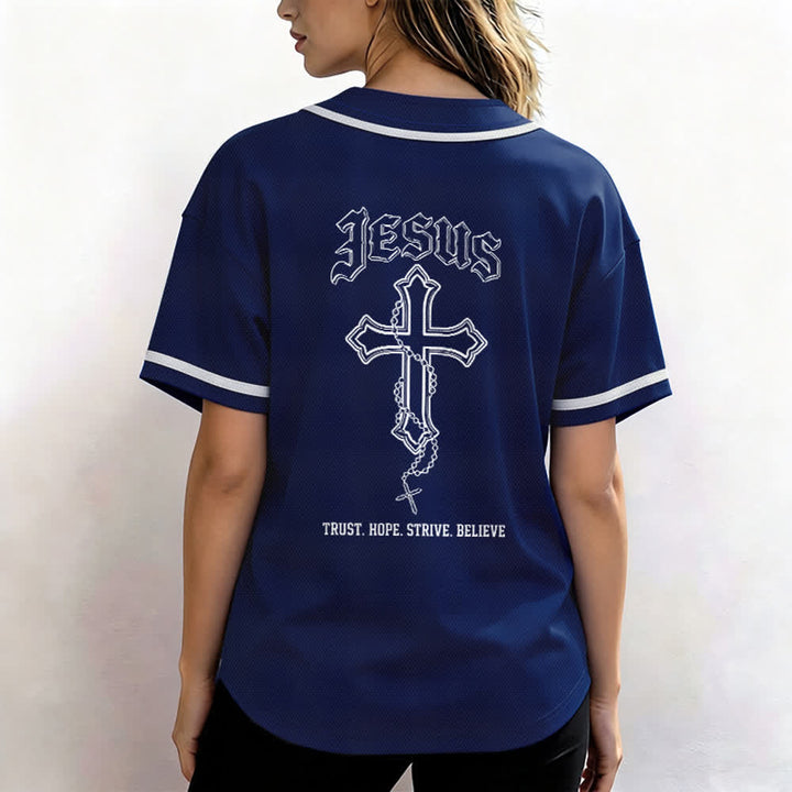 Christianartworkshop Trust Hope Strive Believe All In God's Hands Faith Motif Maglia da baseball unisex - image 27