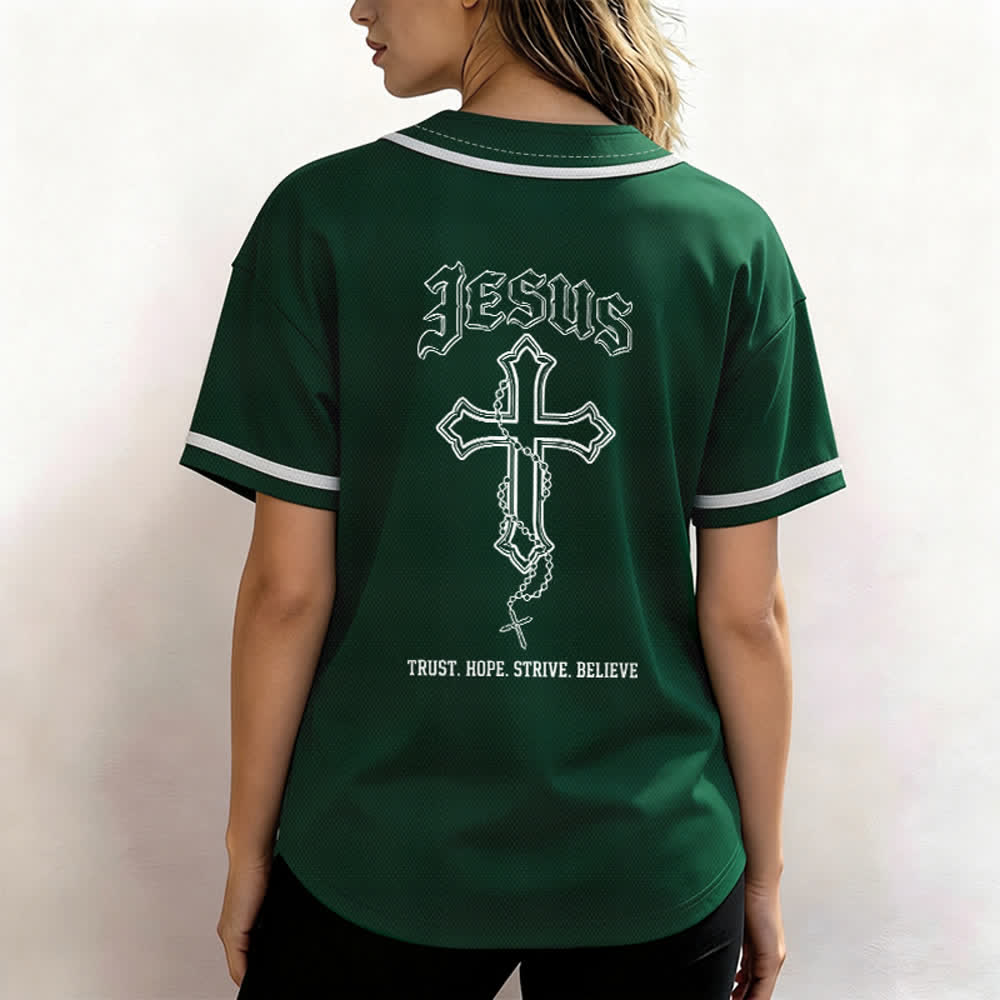 Christianartworkshop Trust Hope Strive Believe All In God's Hands Faith Motif Maglia da baseball unisex - image 48