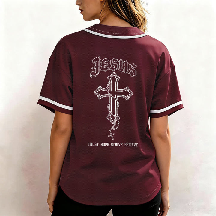 Christianartworkshop Trust Hope Strive Believe All In God's Hands Faith Motif Maglia da baseball unisex - image 6
