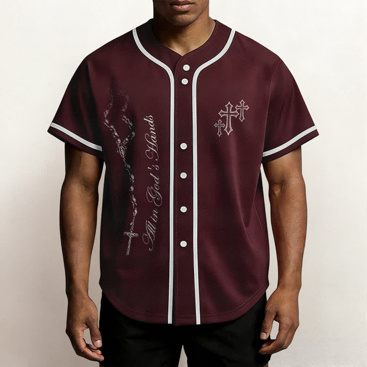 Christianartworkshop Trust Hope Strive Believe All In God's Hands Faith Motif Maglia da baseball unisex - image 3
