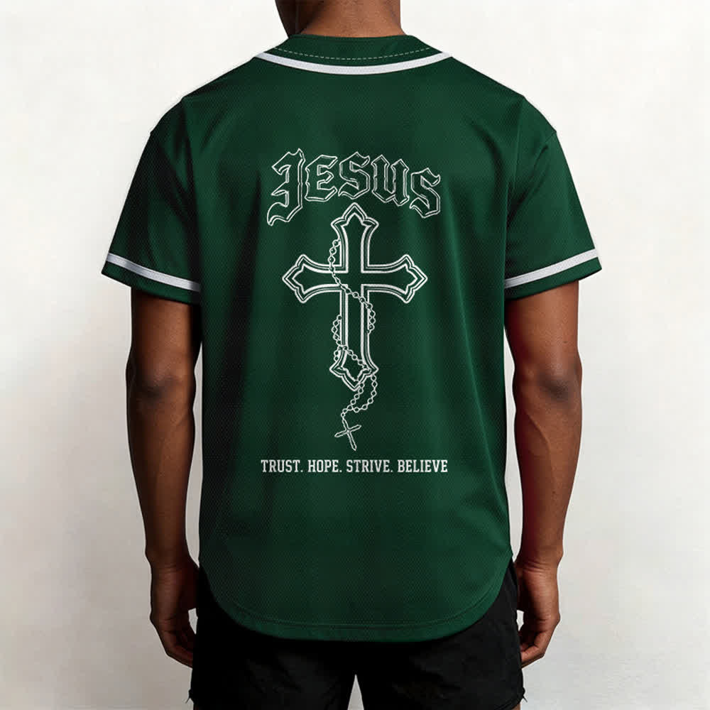 Christianartworkshop Trust Hope Strive Believe All In God's Hands Faith Motif Maglia da baseball unisex - image 46
