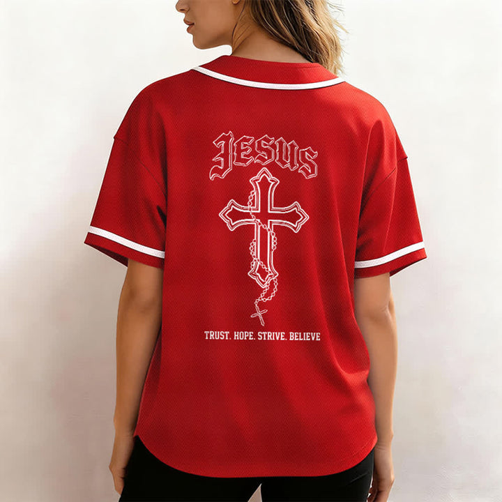 Christianartworkshop Trust Hope Strive Believe All In God's Hands Faith Motif Maglia da baseball unisex - image 55