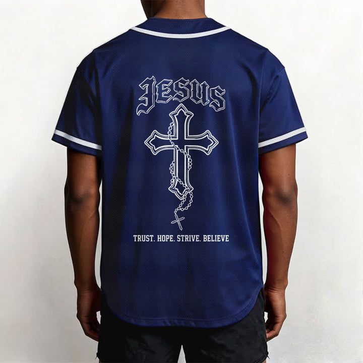 Christianartworkshop Trust Hope Strive Believe All In God's Hands Faith Motif Maglia da baseball unisex - image 25
