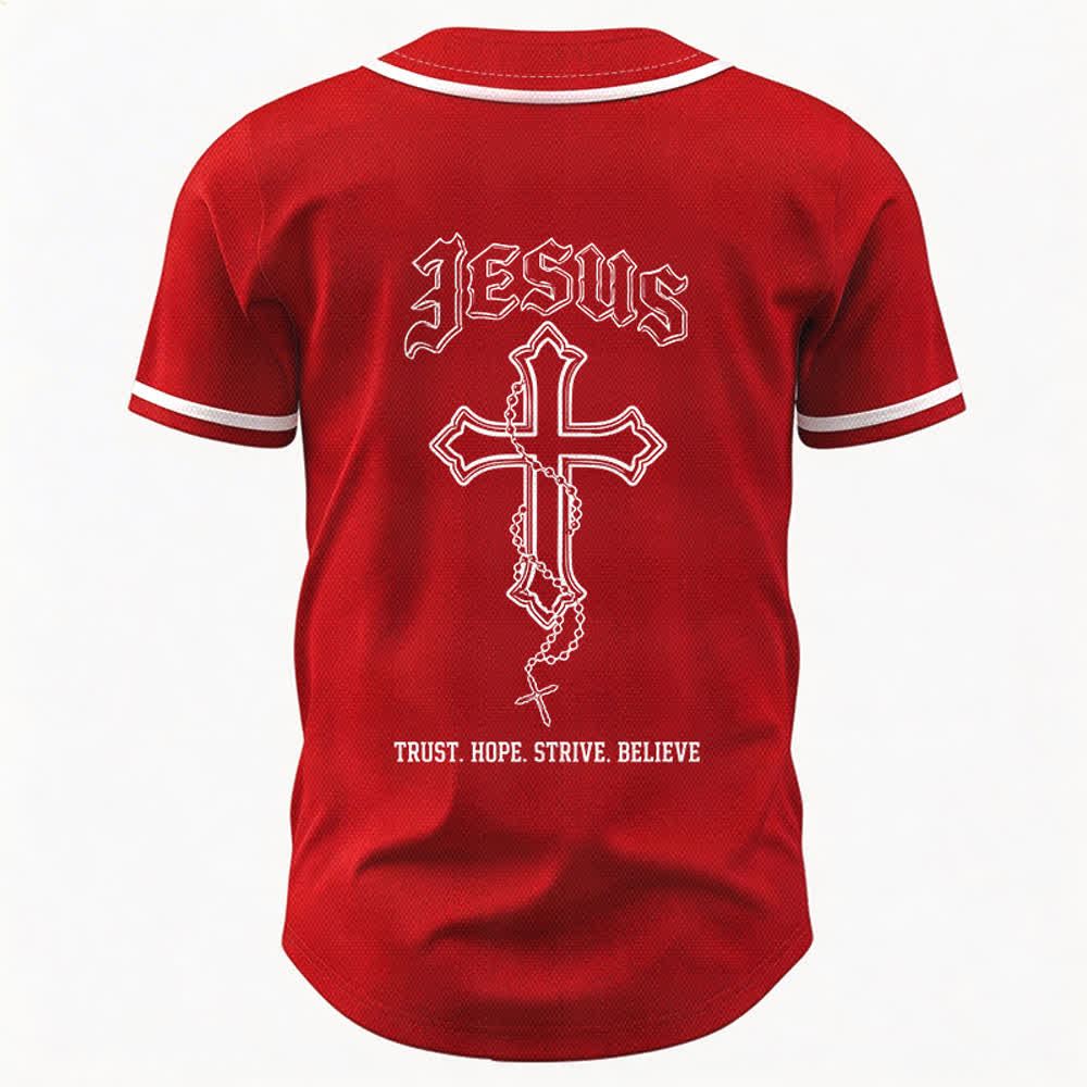 Christianartworkshop Trust Hope Strive Believe All In God's Hands Faith Motif Maglia da baseball unisex - image 51