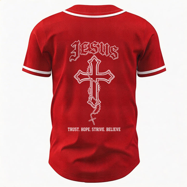 Christianartworkshop Trust Hope Strive Believe All In God's Hands Faith Motif Maglia da baseball unisex - image 51