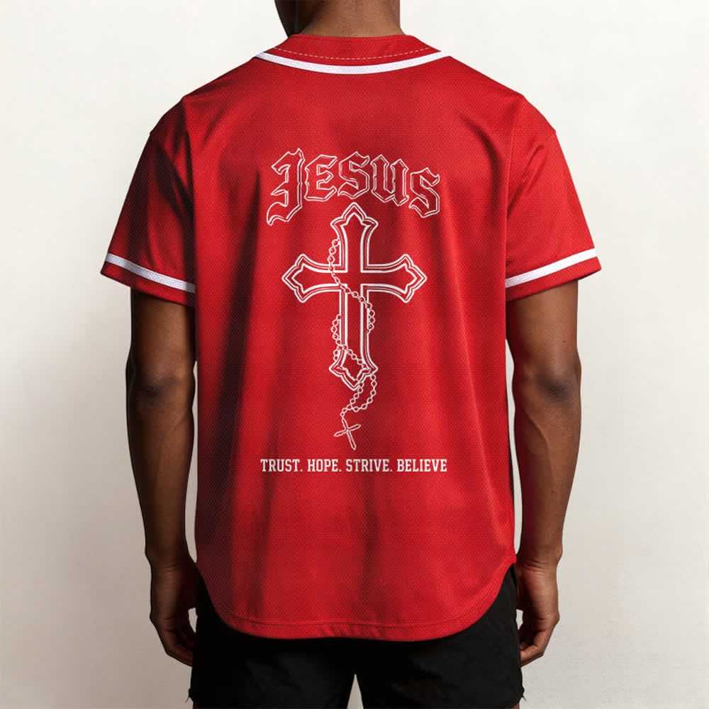 Christianartworkshop Trust Hope Strive Believe All In God's Hands Faith Motif Maglia da baseball unisex - image 53
