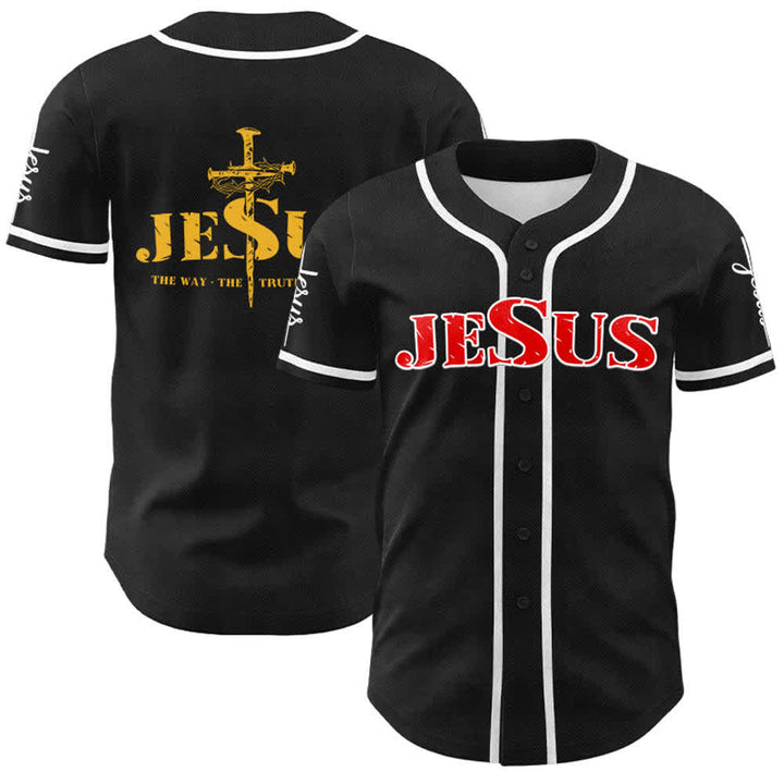 Christianartworkshop Maglia da baseball con croce di Gesù, chiodo e corona di spine - Gesù Rosso - Bianco - 5XL - image 39