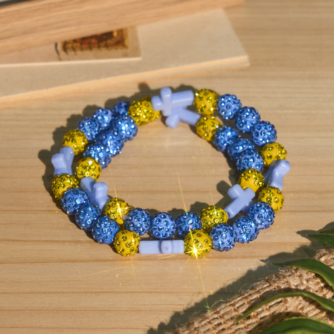 Braccialetto con croce e perline da baseball "Discoball Bling" Christianartworkshop , da indossare tutto il giorno: simbolo di luce sacra costante. - E - image 18