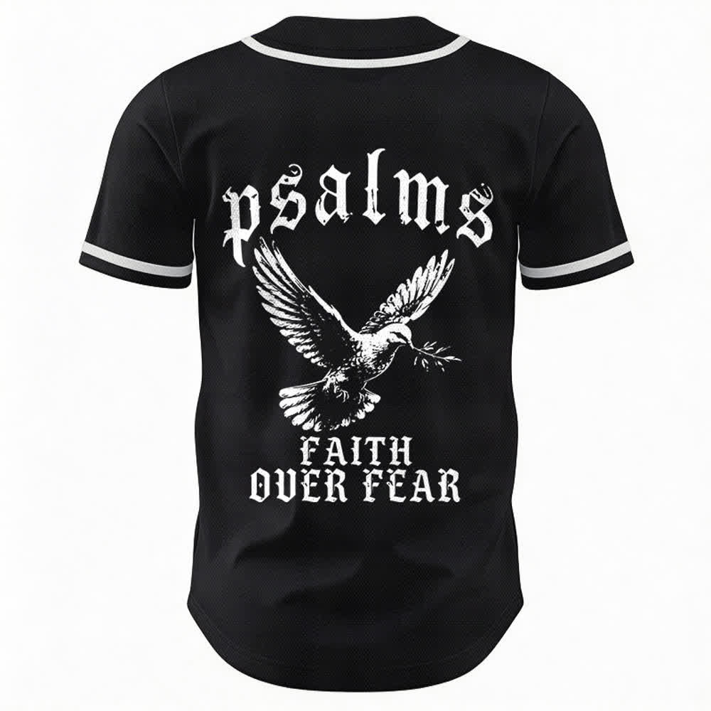 Christianartworkshop Peace Dove & Faith Slogan Religious Psalm 23 Athletic Design Maglia da baseball unisex - image 2