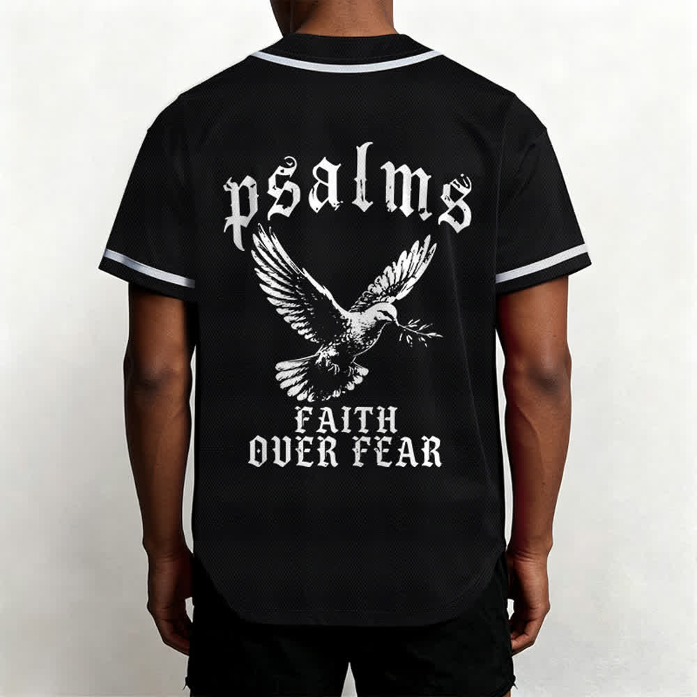 Christianartworkshop Peace Dove & Faith Slogan Religious Psalm 23 Athletic Design Maglia da baseball unisex - image 4