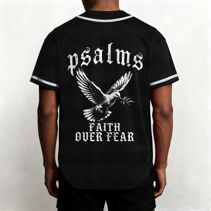 Christianartworkshop Peace Dove & Faith Slogan Religious Psalm 23 Athletic Design Maglia da baseball unisex - image 4