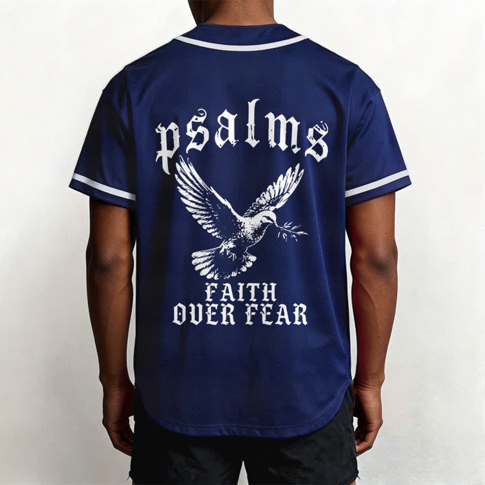 Christianartworkshop Peace Dove & Faith Slogan Religious Psalm 23 Athletic Design Maglia da baseball unisex - image 18