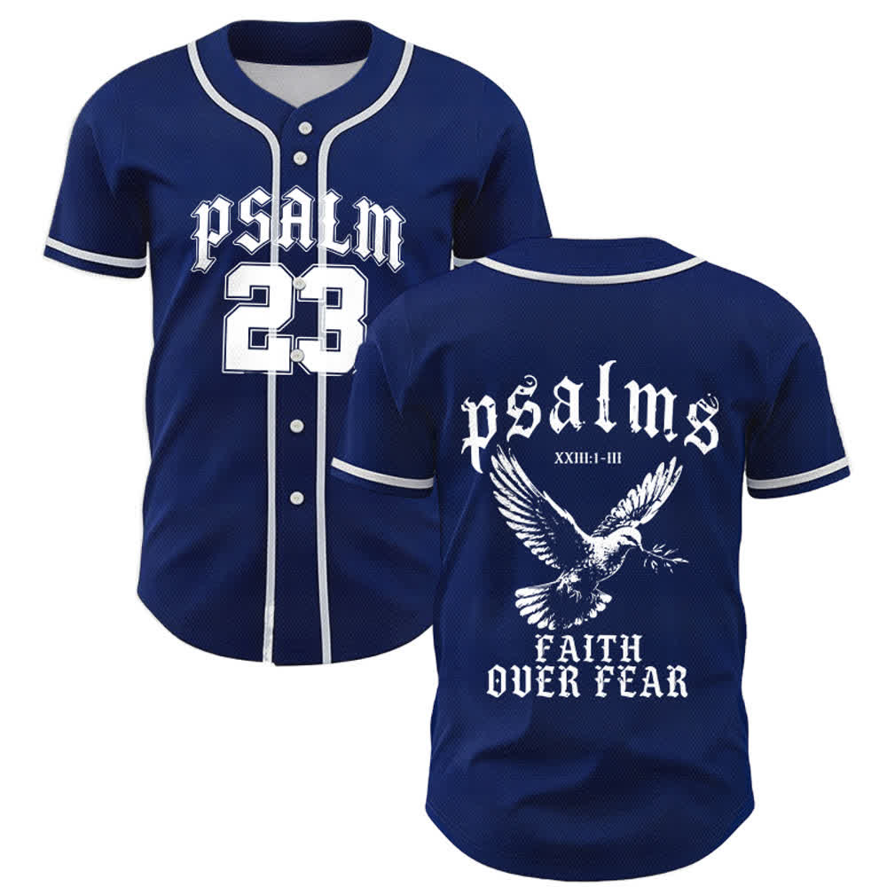 Christianartworkshop Peace Dove & Faith Slogan Religious Psalm 23 Athletic Design Maglia da baseball unisex - Blu navy - 5XL - image 14