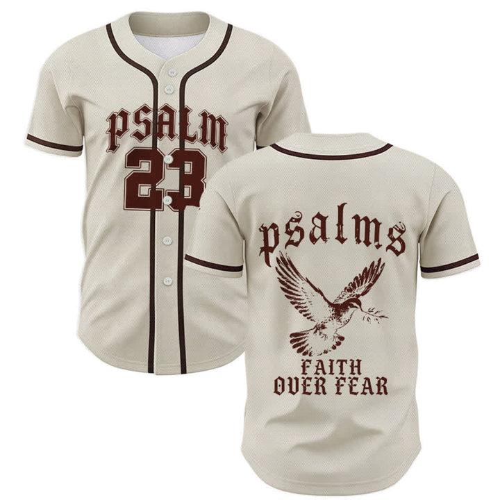Christianartworkshop Peace Dove & Faith Slogan Religious Psalm 23 Athletic Design Maglia da baseball unisex - Albicocca - 5XL - image 28
