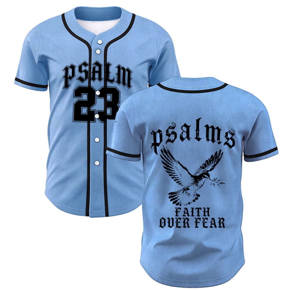 Christianartworkshop Peace Dove & Faith Slogan Religious Psalm 23 Athletic Design Maglia da baseball unisex - Blu - 5XL - image 35