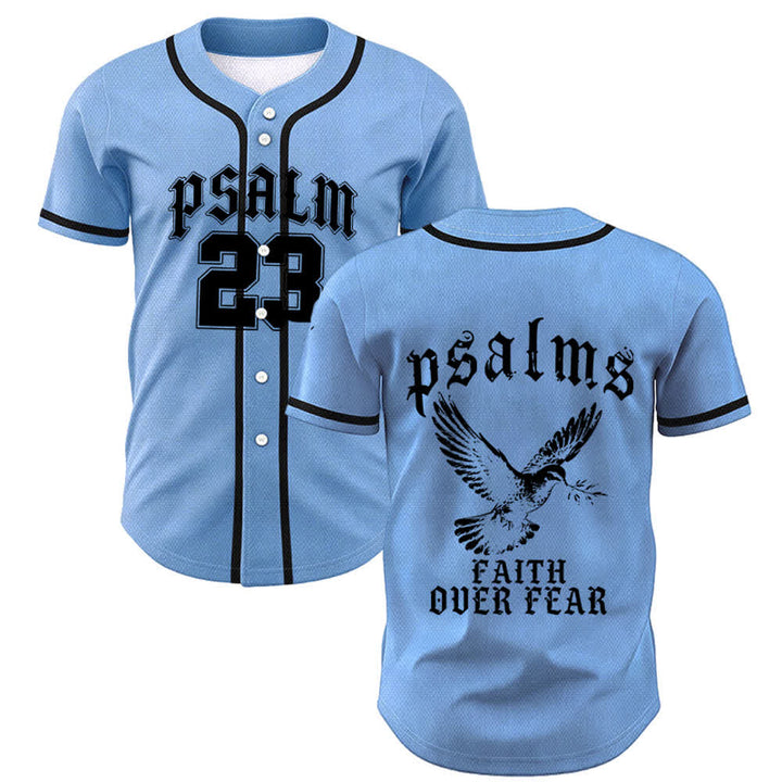 Christianartworkshop Peace Dove & Faith Slogan Religious Psalm 23 Athletic Design Maglia da baseball unisex - Blu - 5XL - image 35