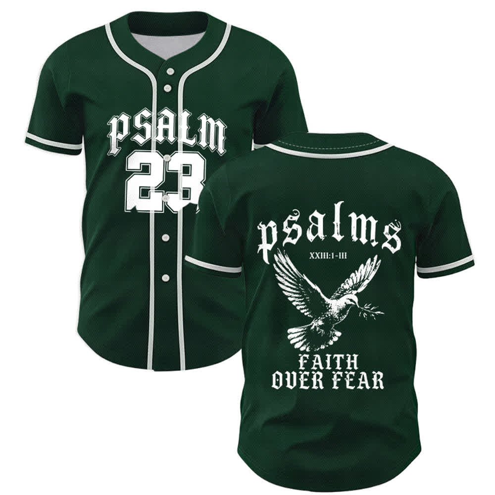Christianartworkshop Peace Dove & Faith Slogan Religious Psalm 23 Athletic Design Maglia da baseball unisex - Verde - 5XL - image 42