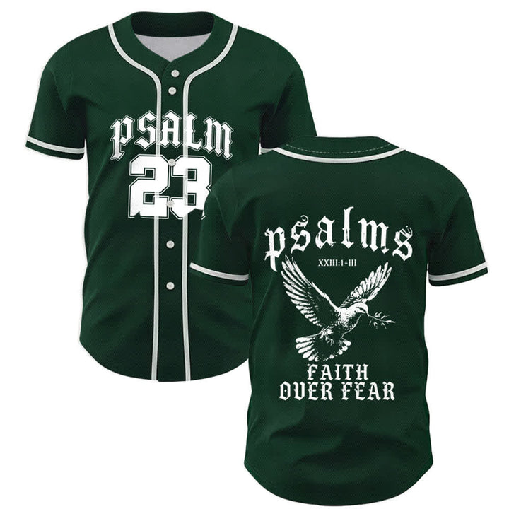 Christianartworkshop Peace Dove & Faith Slogan Religious Psalm 23 Athletic Design Maglia da baseball unisex - Verde - 5XL - image 42