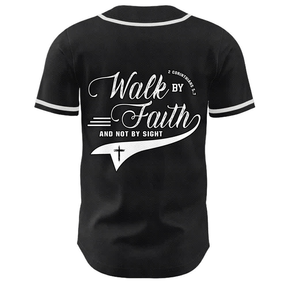 Christianartworkshop Cammina per fede e non per vista Maglia da baseball unisex con grafica della croce e citazioni bibliche - image 8