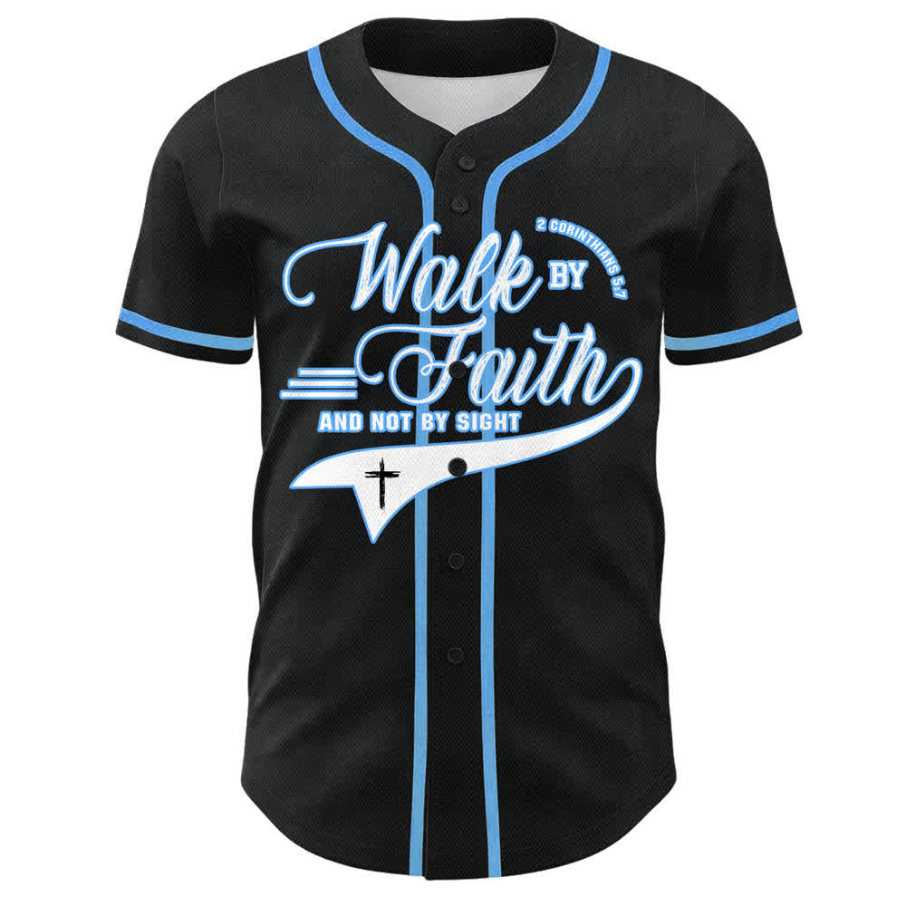 Christianartworkshop Cammina per fede e non per vista Maglia da baseball unisex con grafica della croce e citazioni bibliche - image 16