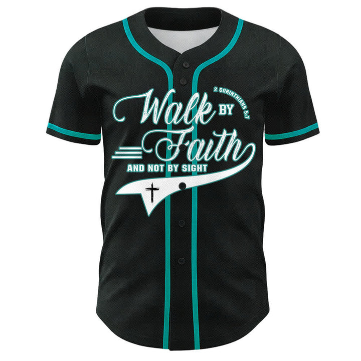 Christianartworkshop Cammina per fede e non per vista Maglia da baseball unisex con grafica della croce e citazioni bibliche - image 13