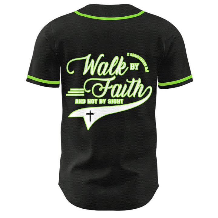 Christianartworkshop Cammina per fede e non per vista Maglia da baseball unisex con grafica della croce e citazioni bibliche - image 22