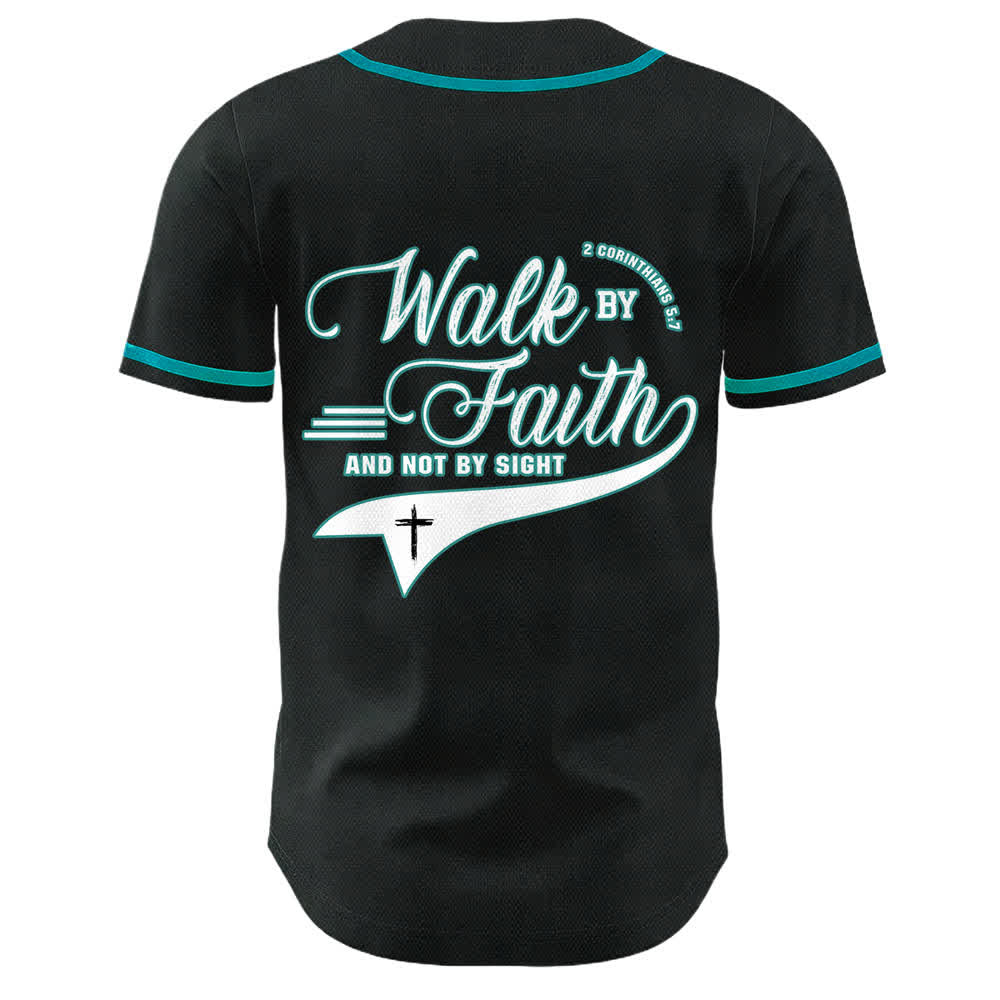 Christianartworkshop Cammina per fede e non per vista Maglia da baseball unisex con grafica della croce e citazioni bibliche - image 14