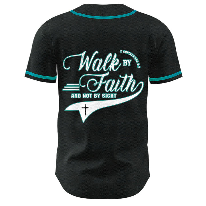 Christianartworkshop Cammina per fede e non per vista Maglia da baseball unisex con grafica della croce e citazioni bibliche - image 14