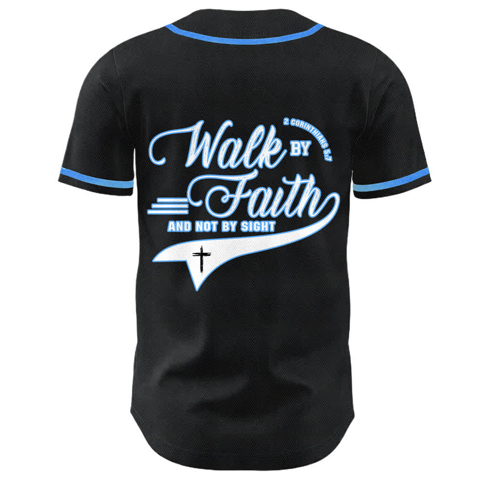 Christianartworkshop Cammina per fede e non per vista Maglia da baseball unisex con grafica della croce e citazioni bibliche - image 17