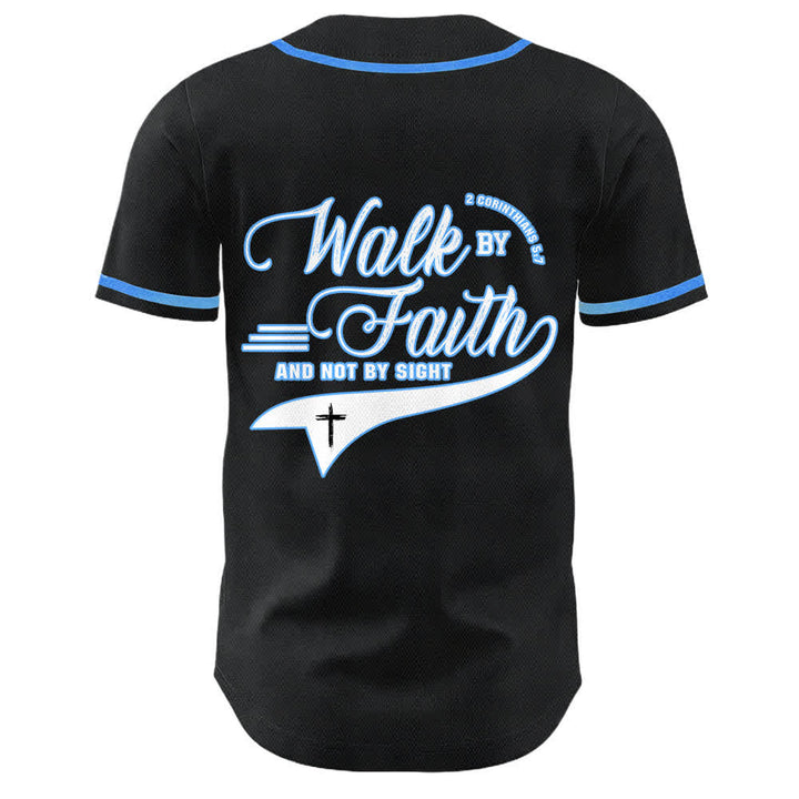 Christianartworkshop Cammina per fede e non per vista Maglia da baseball unisex con grafica della croce e citazioni bibliche - image 17