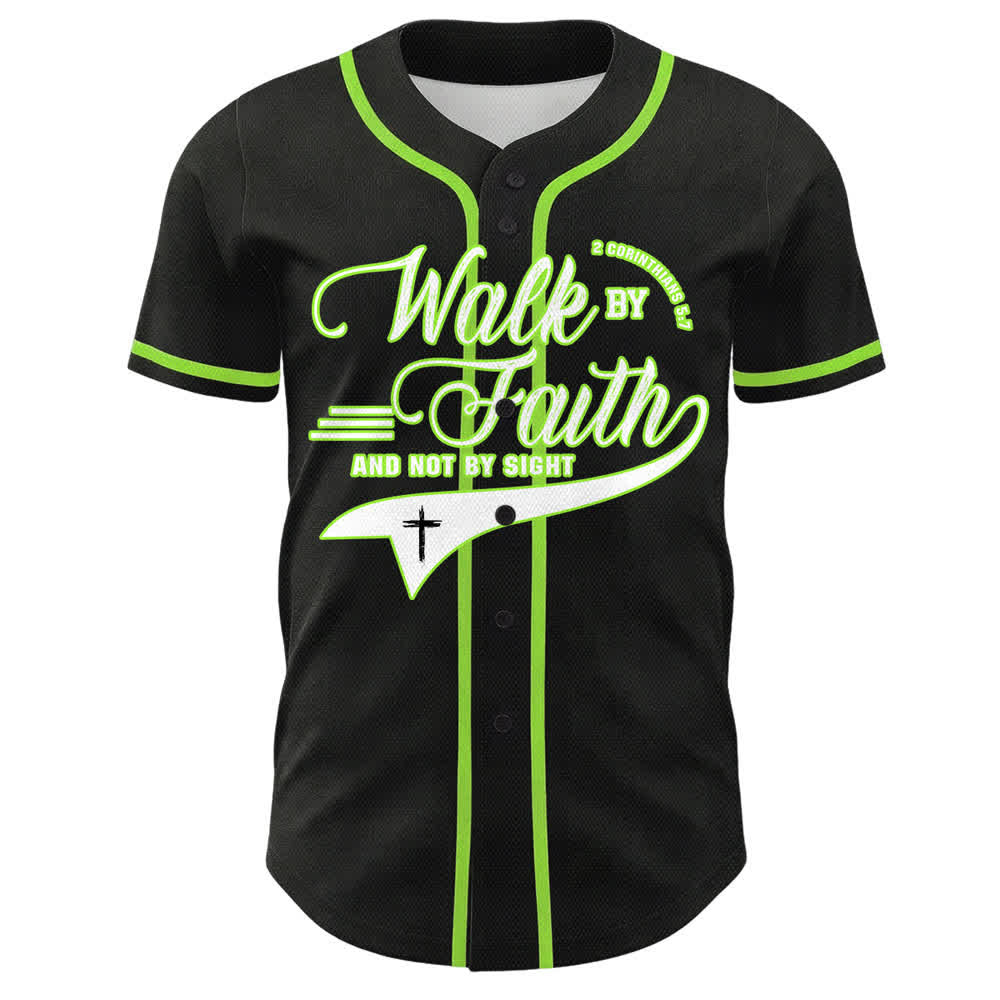 Christianartworkshop Cammina per fede e non per vista Maglia da baseball unisex con grafica della croce e citazioni bibliche - image 23