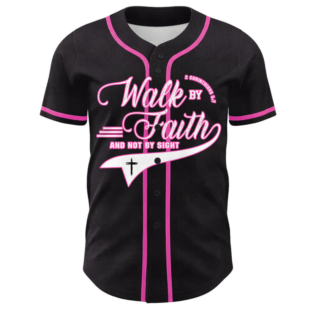 Christianartworkshop Cammina per fede e non per vista Maglia da baseball unisex con grafica della croce e citazioni bibliche - image 19