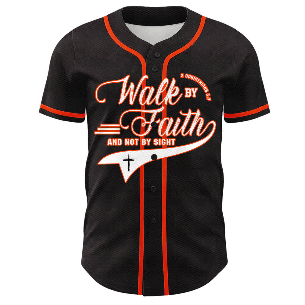 Christianartworkshop Cammina per fede e non per vista Maglia da baseball unisex con grafica della croce e citazioni bibliche - image 10