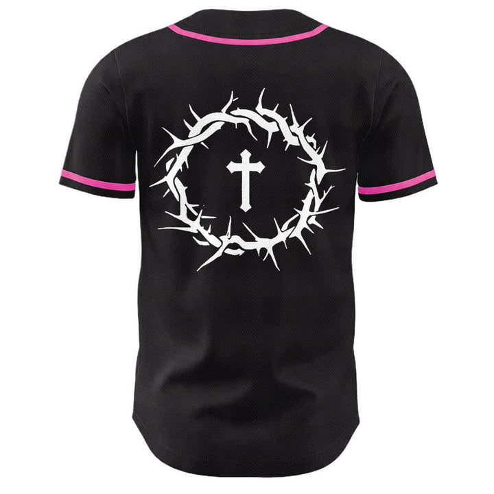 Christianartworkshop Fede al di sopra della paura Corona di spine Croce Grafica Scrittura Maglia da baseball unisex - image 20