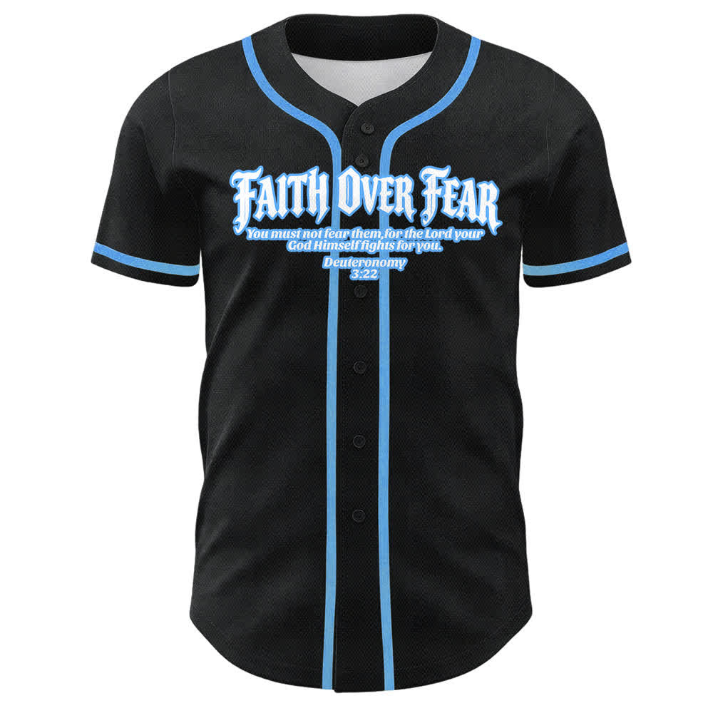 Christianartworkshop Fede al di sopra della paura Corona di spine Croce Grafica Scrittura Maglia da baseball unisex - image 16