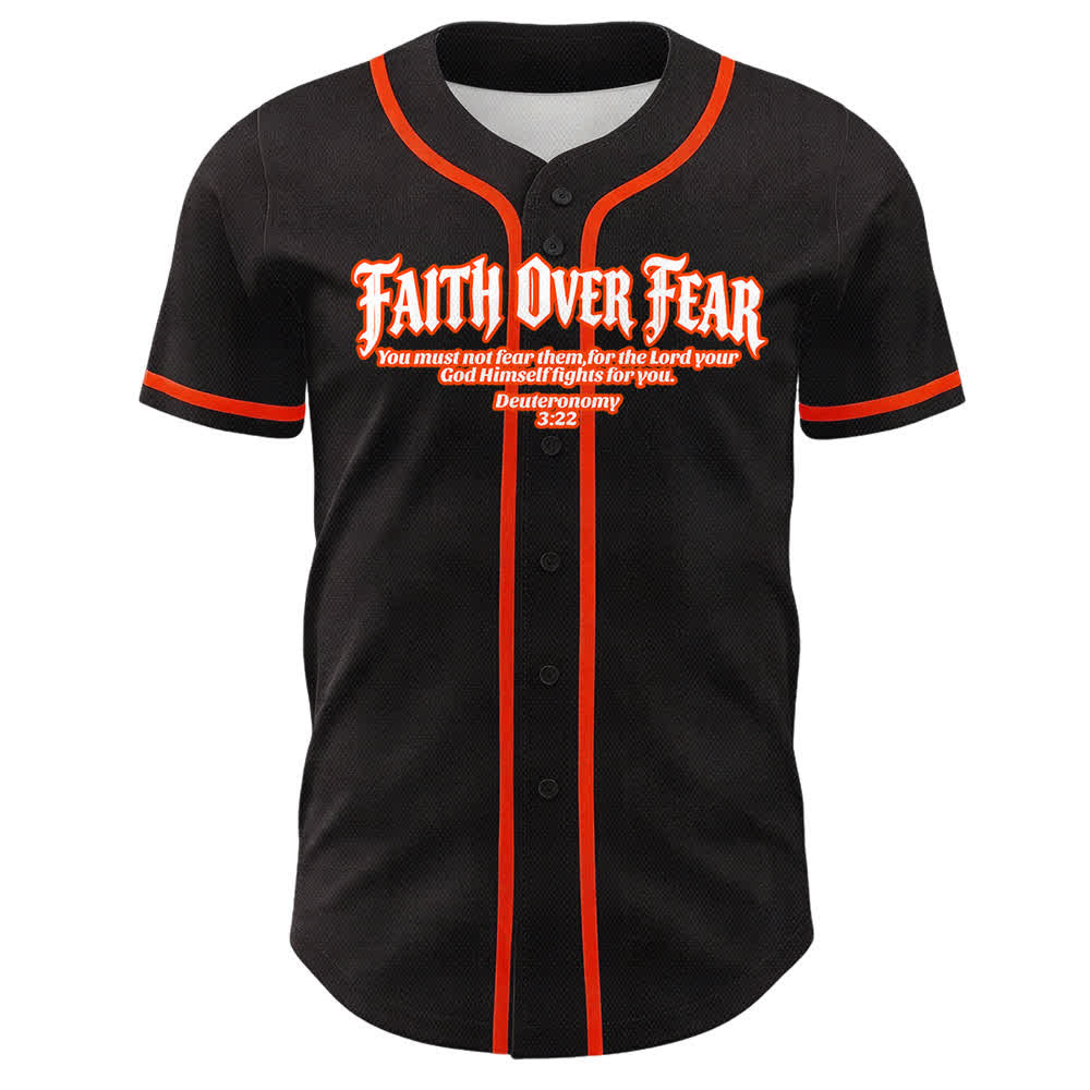 Christianartworkshop Fede al di sopra della paura Corona di spine Croce Grafica Scrittura Maglia da baseball unisex - image 10