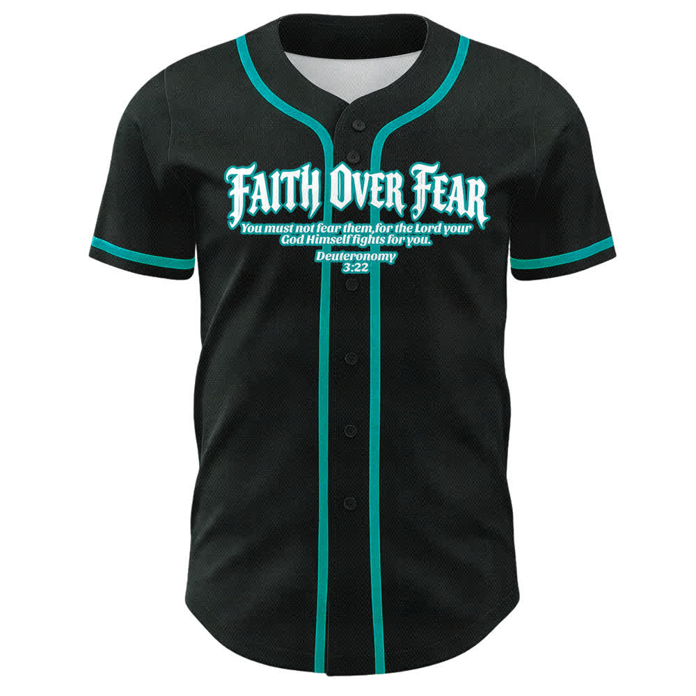Christianartworkshop Fede al di sopra della paura Corona di spine Croce Grafica Scrittura Maglia da baseball unisex - image 13