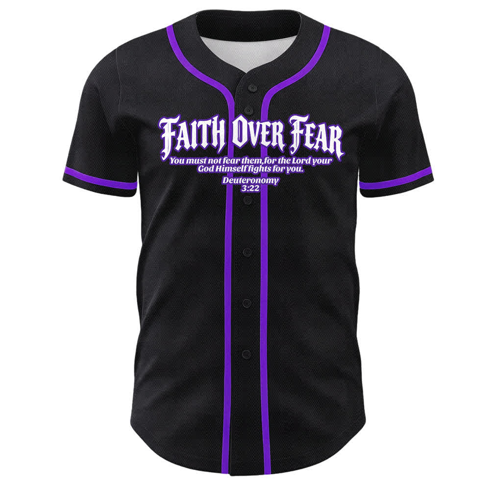 Christianartworkshop Fede al di sopra della paura Corona di spine Croce Grafica Scrittura Maglia da baseball unisex - image 25