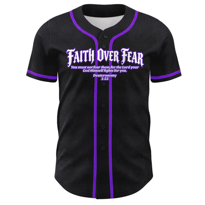 Christianartworkshop Fede al di sopra della paura Corona di spine Croce Grafica Scrittura Maglia da baseball unisex - image 25