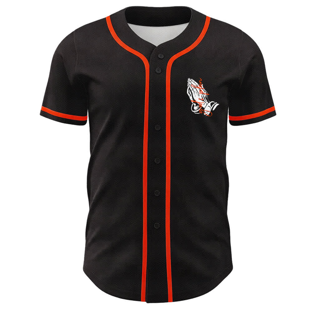 Christianartworkshop Il piano di Dio Mani in preghiera Slogan di fede Maglia da baseball unisex con stampa su entrambi i lati - image 11