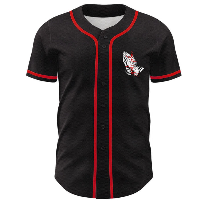 Christianartworkshop Il piano di Dio Mani in preghiera Slogan di fede Maglia da baseball unisex con stampa su entrambi i lati - image 8