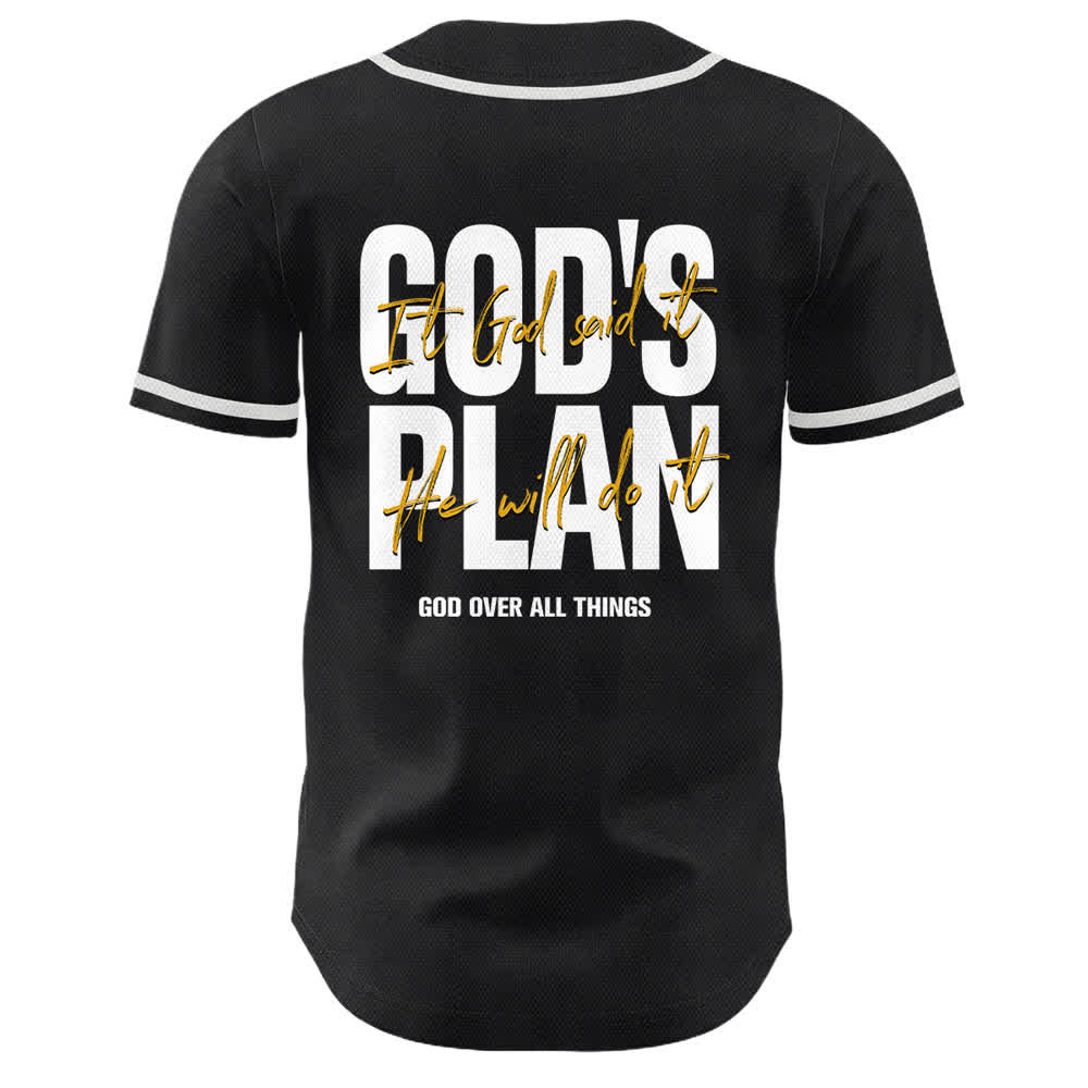 Christianartworkshop Il piano di Dio Mani in preghiera Slogan di fede Maglia da baseball unisex con stampa su entrambi i lati - image 1