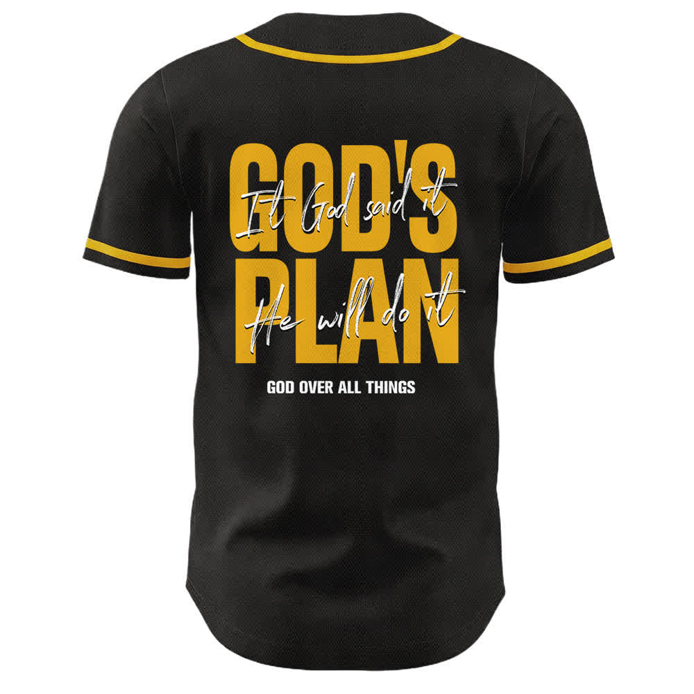 Christianartworkshop Il piano di Dio Mani in preghiera Slogan di fede Maglia da baseball unisex con stampa su entrambi i lati - image 4